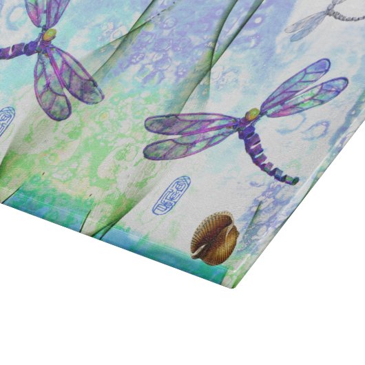 Libellen-dekoratives Glasschneiden-Brett Schneidebrett (Ecke)