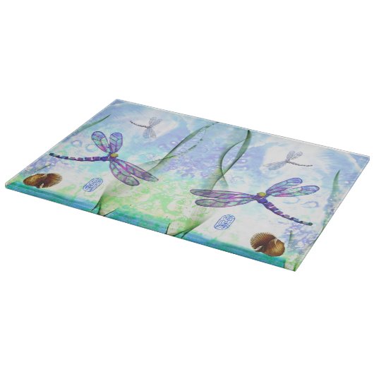 Libellen-dekoratives Glasschneiden-Brett Schneidebrett (Ecke)