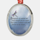 Libellen-Denkmal-Gedicht Silbernes Ornament (Links)