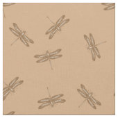 Libellen-Druck des Libellen-Muster-Gewebe-| Brown Stoff (Nahaufnahme)