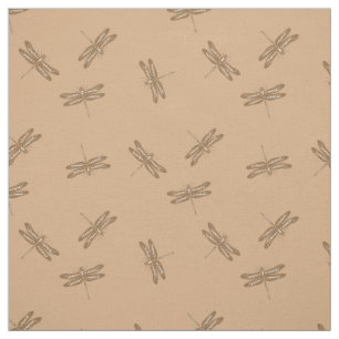 Libellen-Druck des Libellen-Muster-Gewebe- Brown Stoff
