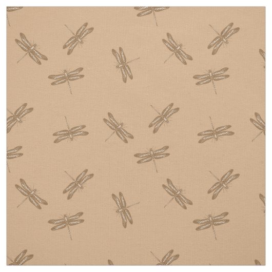 Libellen-Druck des Libellen-Muster-Gewebe-| Brown Stoff (Muster)