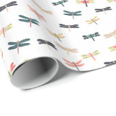 Libellen durch Origami Drucke Geschenkpapier (Rolleneckpunkt)