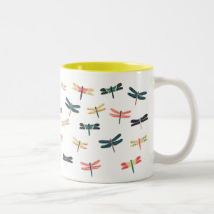 Libellen durch Origami Drucke Zweifarbige Tasse