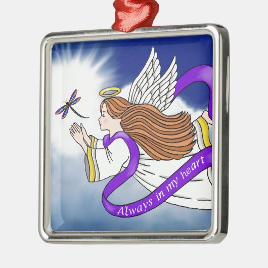 Libellen-Engel Silbernes Ornament (Links)