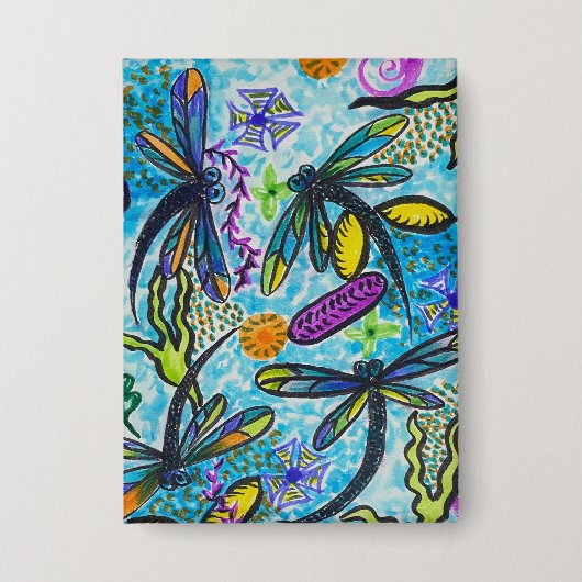 Libellen-Fantasie  Button (Vorderseite)