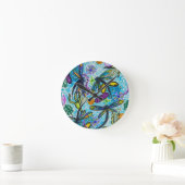 Libellen-Fantasie  Runde Wanduhr (Zuhause)