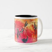 Libellen-Fantasie Zweifarbige Tasse (VorderseiteRechts)