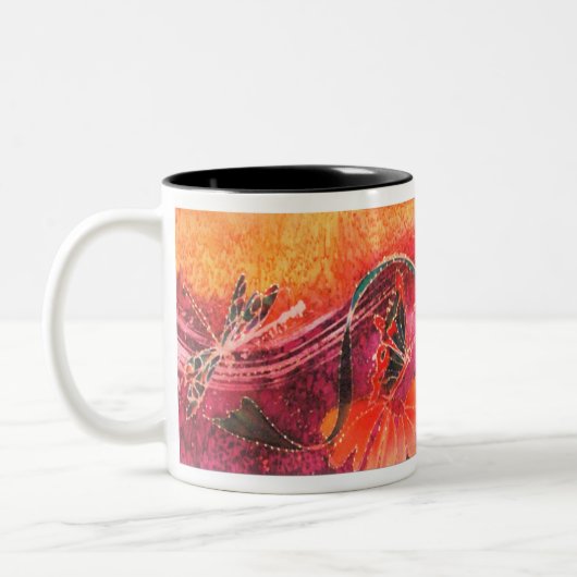 Libellen-Fantasie Zweifarbige Tasse (Links)