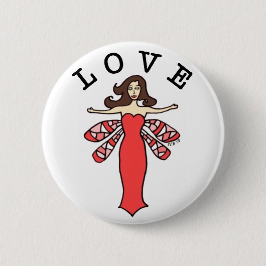 Libellen-feenhafter Liebe-Knopf Button (Vorderseite)