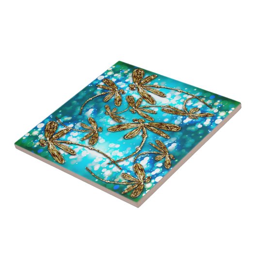 Libellen-Flitzen-Blasen Fliese (Seite)