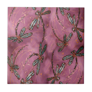 Libellen-Flitzen-düstere Rose Fliese