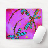 Libellen-Flitzen-elektrisches Rosa Mousepad (Mit Mouse)