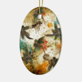 Libellen-Flitzen-rustikales Spritzen Keramikornament (Links)