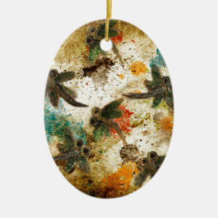 Libellen-Flitzen-rustikales Spritzen Keramikornament