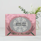 Libellen-Foto-Brautparty-Einladung Einladung (Stehend Vorderseite)