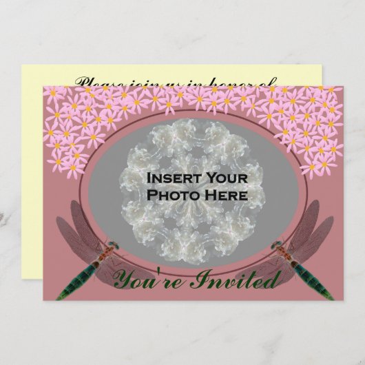 Libellen-Foto-Brautparty-Einladung Einladung (Vorne/Hinten)