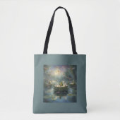 Libellen-Frosch-Seerosenblatt-Teich-Geschenktasche Tasche (Vorderseite)