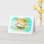 Libellen-Geburtstags-Karte Karte (Gelbe Blume)