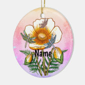 Libellen-Gelber Mohn Keramik Ornament (Links)