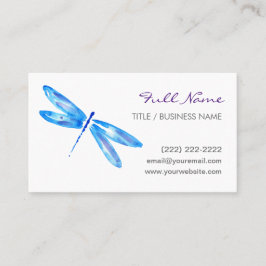 Libellen-Geschäfts-Karten| blauer lila Watercolor Visitenkarte