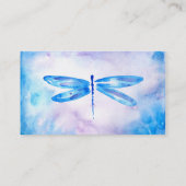 Libellen-Geschäfts-Karten| lila blauer Watercolor Visitenkarte (Rückseite)