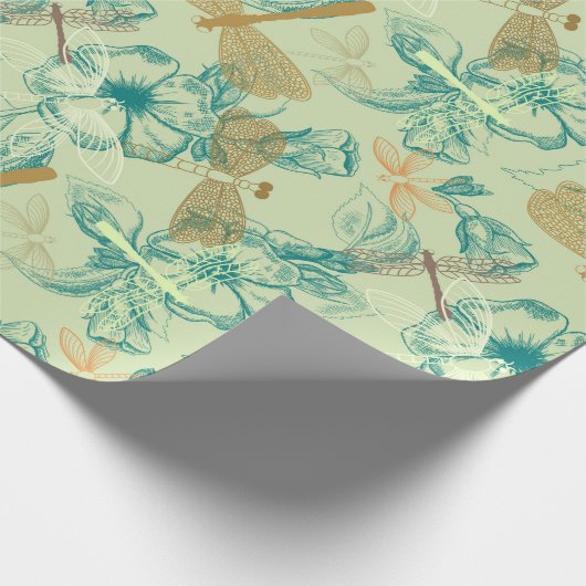 Libellen Geschenkpapier (Ecke)