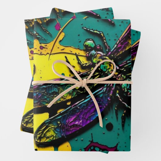 Libellen Geschenkpapier Set (Beispiel)