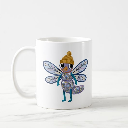 Libellen gestrickte Mütze Klassischer Becher Kaffeetasse (Links)