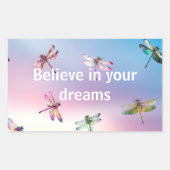 Libellen glauben rechteckiger aufkleber (Vorderseite)