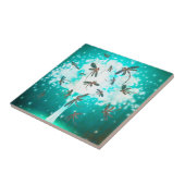 Libellen-Glühen-Baum Fliese (Seite)