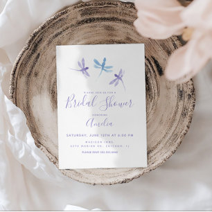 Libellen Handbemalt Lila Blau Junggesellinnen-Absc Postkarte