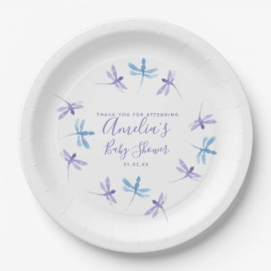 Libellen Handbemalte Babyparty Pappteller