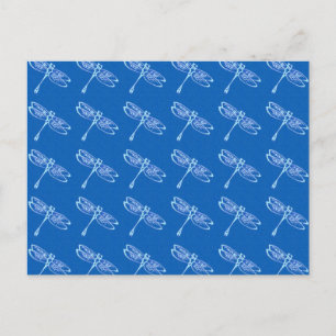 Libellen, hellblau auf Jeansblau Postkarte