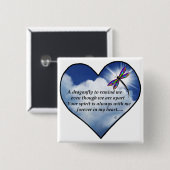 Libellen-Herz-Gedicht Button (Vorne & Hinten)