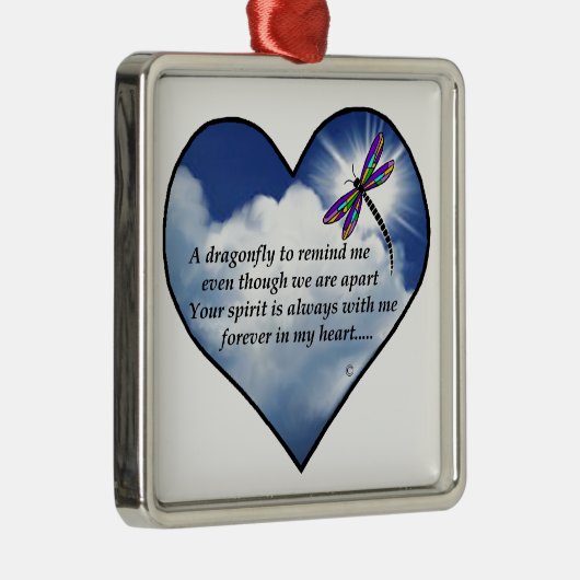 Libellen-Herz-Gedicht Ornament Aus Metall (Rechts)