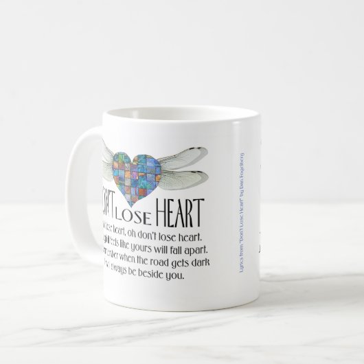 Libellen-Herz-Tasse Kaffeetasse (Vorderseite Links)