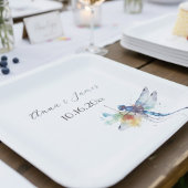 Libellen-Hochzeit, individuell Pappteller