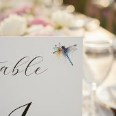 Libellen-Hochzeit, individuelle Tischnummer