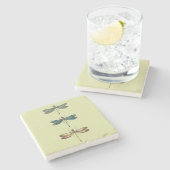 Libellen-Illustrationen Steinuntersetzer (Seitenansicht)