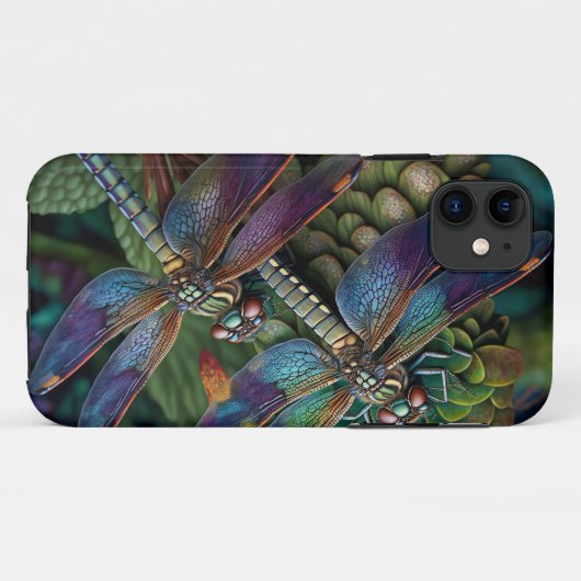 Libellen im farbenfrohen Garten Case-Mate iPhone Hülle (Rückseite (Horizontal))