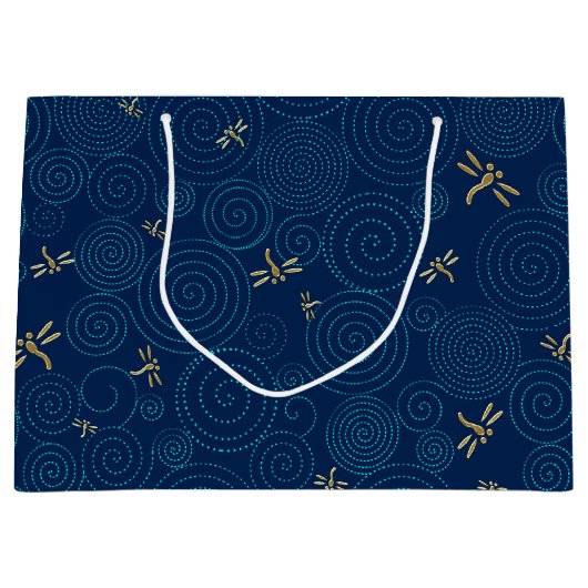 Libellen im Regen große Geschenktasche Geschenktüte (Vorderseite)