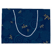 Libellen im Regen große Geschenktasche Geschenktüte (Rückseite)