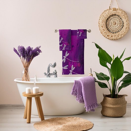 Libellen im Wasser Badhandtuch Set