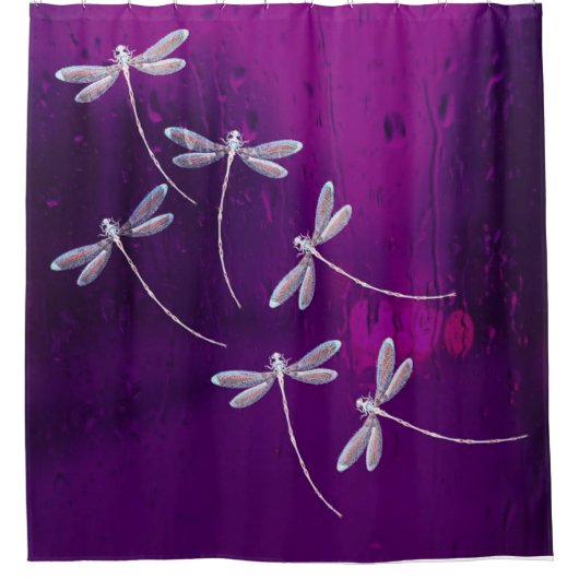 Libellen im Wasser Duschvorhang (Vorderseite)