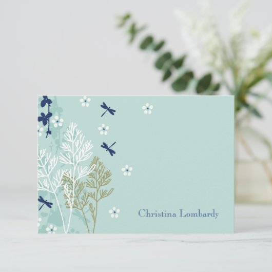 Libellen im Wiesen-personalisierten Briefpapier Einladung (Stehend Vorderseite)