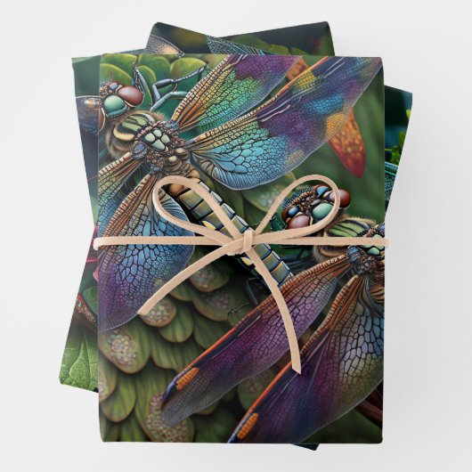 Libellen in farbenfrohen Gärten Geschenkpapier Set (Beispiel)