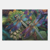 Libellen in farbenfrohen Gärten Geschenkpapier Set (Vorderseite)