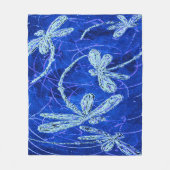 Libellen Indigo Tanz Fleecedecke (Vorderseite)
