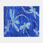 Libellen Indigo Tanz Fleecedecke (Vorderseite (Horizontal))